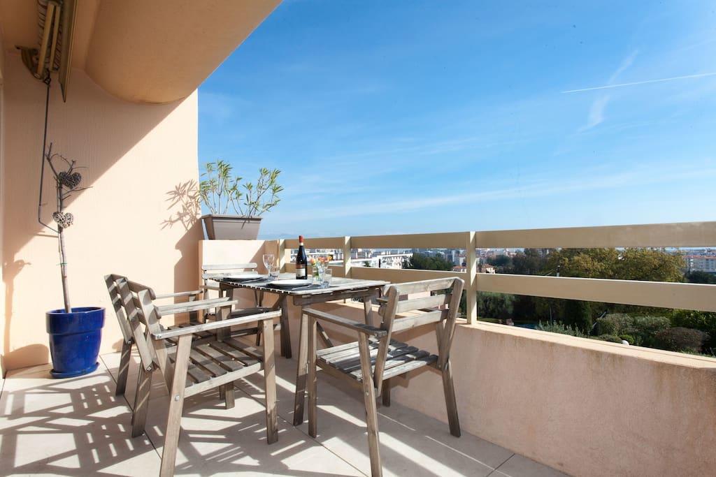 Agréable appartement avec vue mer et Parking Antibes Esterno foto